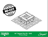 46in Square Fire Pit - GAS | 3 Course Design